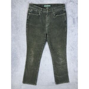 Ralph Lauren Jeans Womens 10 Green Corduroy High Rise Straight Leg Stretch
